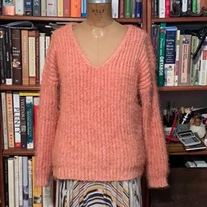Pink Rose chenille sweater size large free people